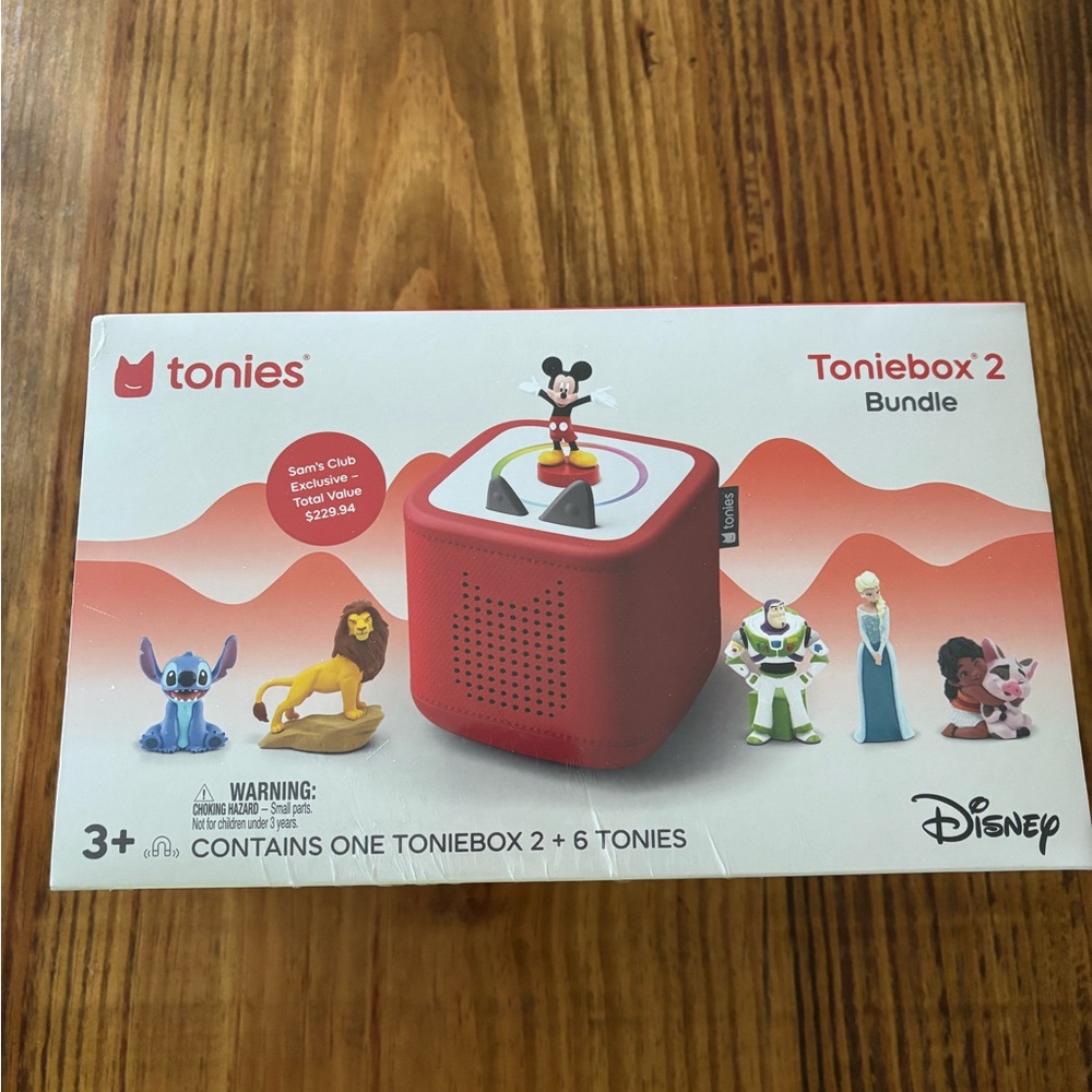 Disney Toniebox 2 Bundle with Red Speaker and Characters